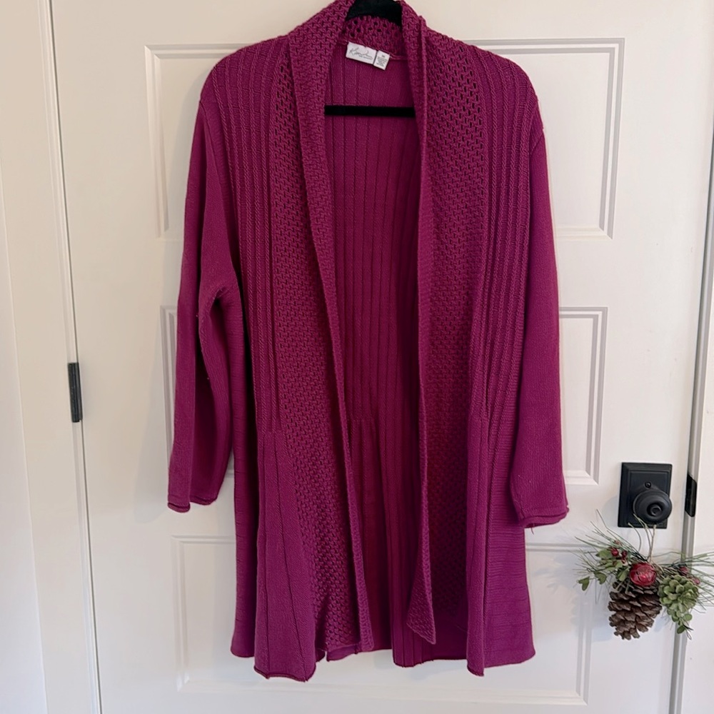 Kim Rogers Long Cardigan 3X- beautiful, rich color